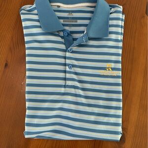 Adidas Blue Striped Golf Shirt